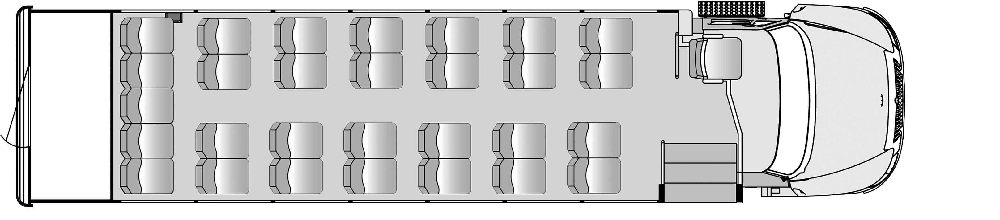 29 Passenger with Rear Luggage Plus Driver Floorplan Image